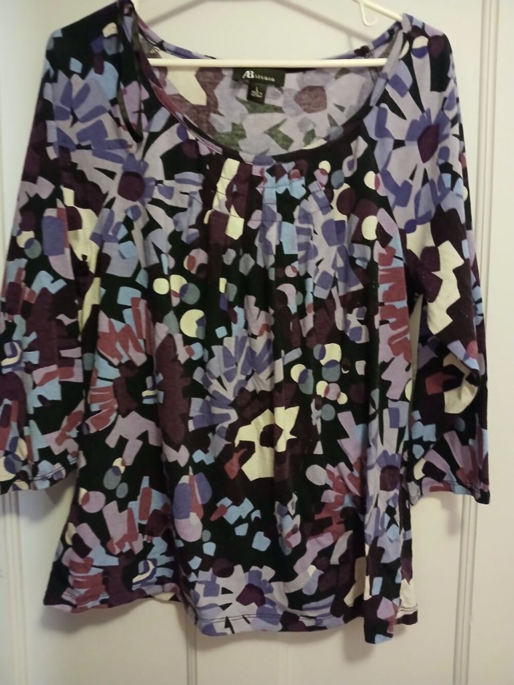 AB Studio Womens L Purple Long Sleeve Shirt